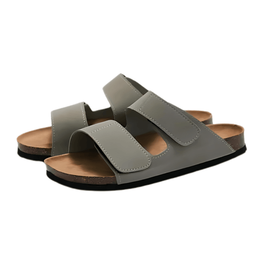 Conca Leather Comfort Sandals – Grey
