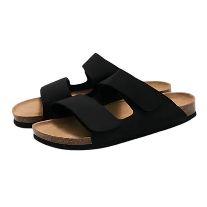 Conca Leather Comfort Sandals – Black