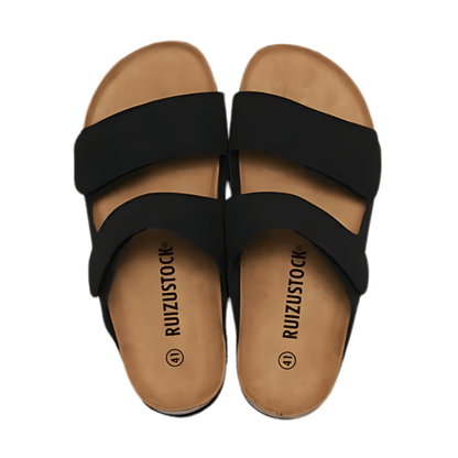 Conca Leather Comfort Sandals – Black