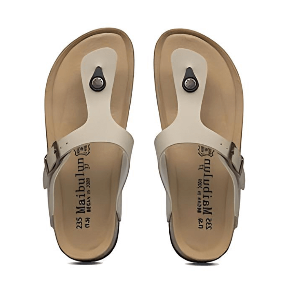 Miramare Thong Cork Sandals – Beige