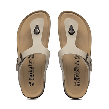 Miramare Thong Cork Sandals – Beige