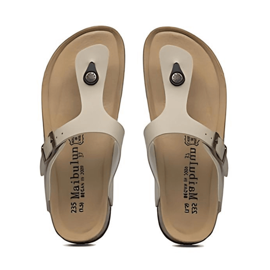 Miramare Thong Cork Sandals – Beige