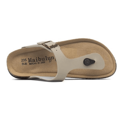 Miramare Thong Cork Sandals – Beige
