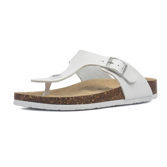 Miramare Thong Cork Sandals – White