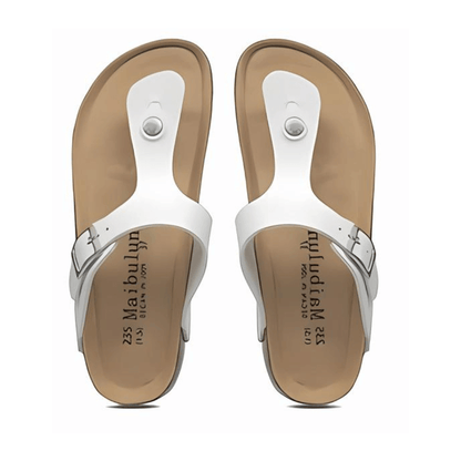 Miramare Thong Cork Sandals – White