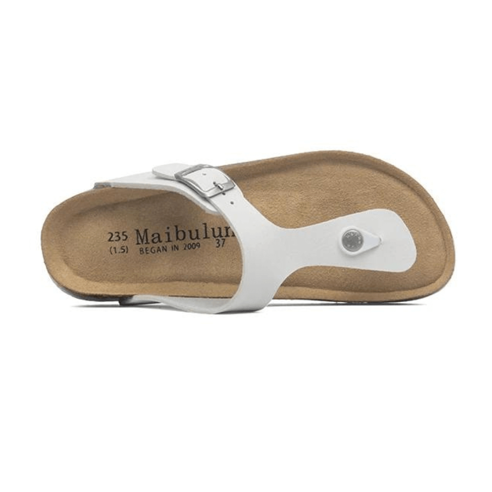 Miramare Thong Cork Sandals – White