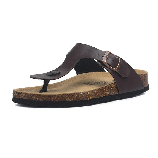 Miramare Thong Cork Sandals – Dark Brown