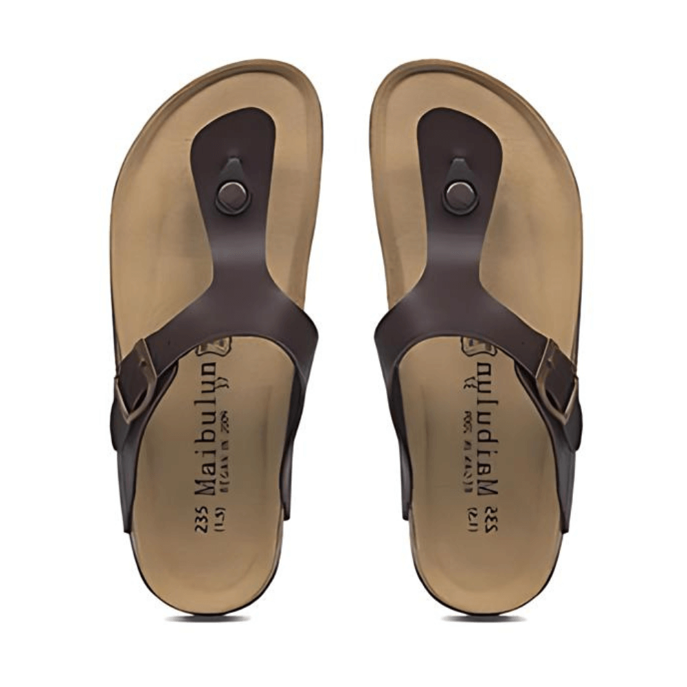 Miramare Thong Cork Sandals – Dark Brown