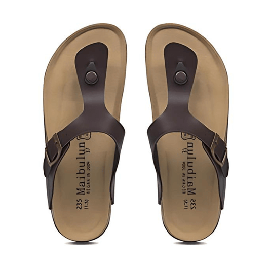 Miramare Thong Cork Sandals – Dark Brown