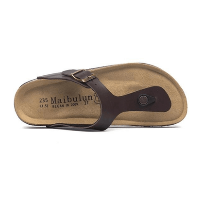 Miramare Thong Cork Sandals – Dark Brown