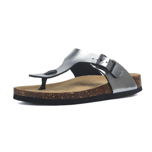 Miramare Thong Cork Sandals – Silver