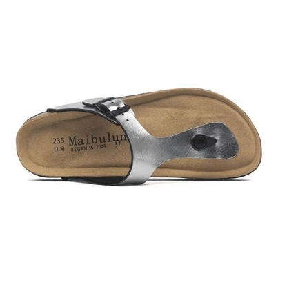 Miramare Thong Cork Sandals – Silver