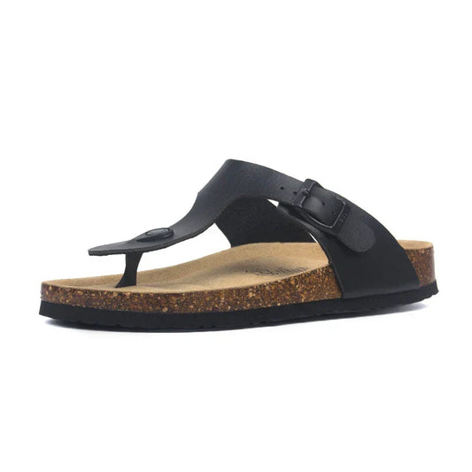 Miramare Thong Cork Sandals – Black