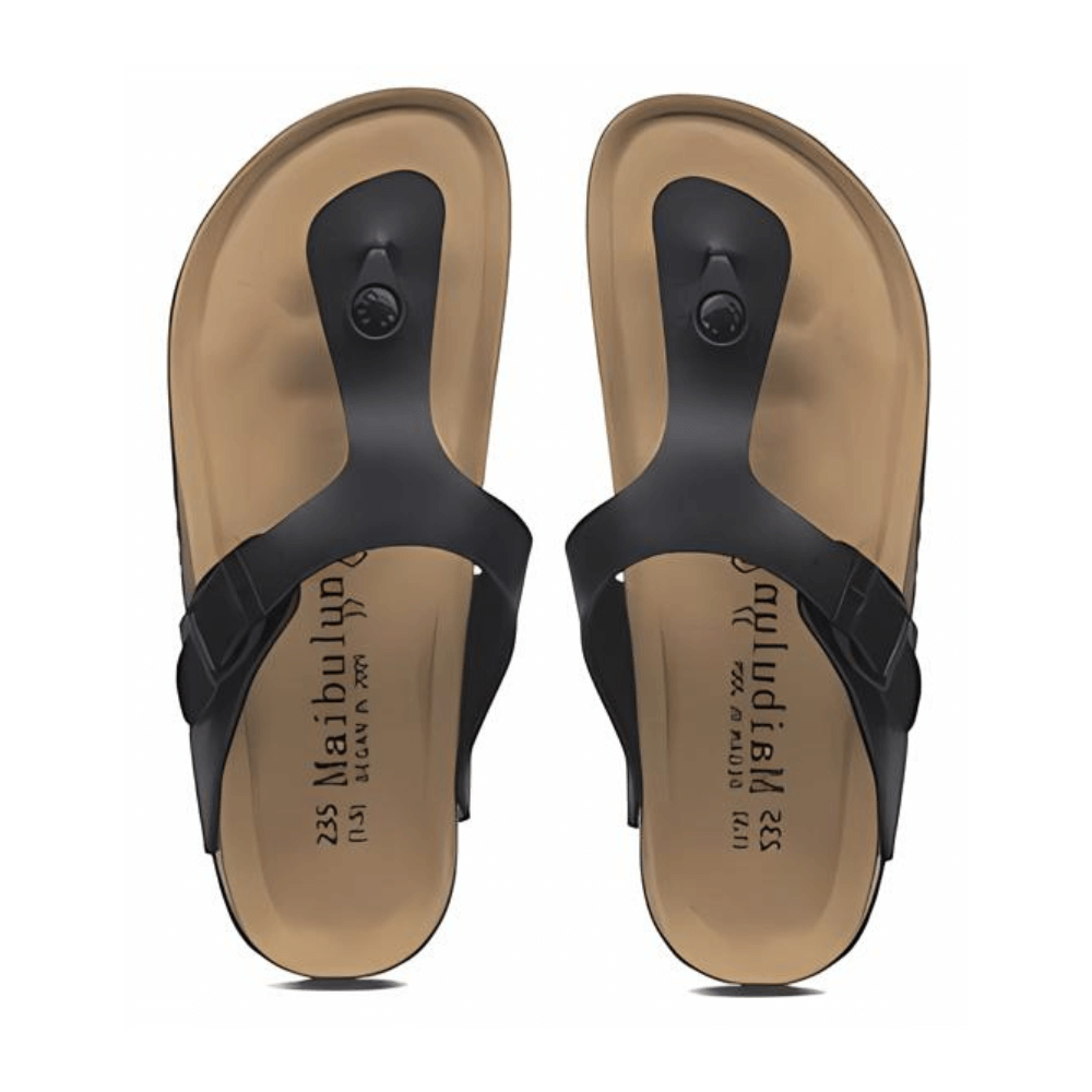 Miramare Thong Cork Sandals – Black