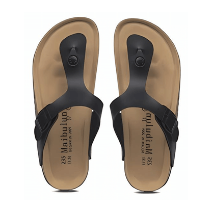 Miramare Thong Cork Sandals – Black