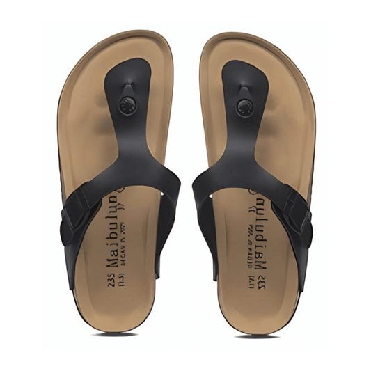 Miramare Thong Cork Sandals – Black