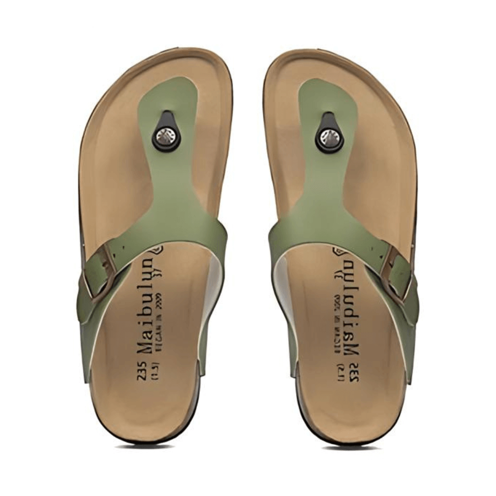 Miramare Thong Cork Sandals – Green