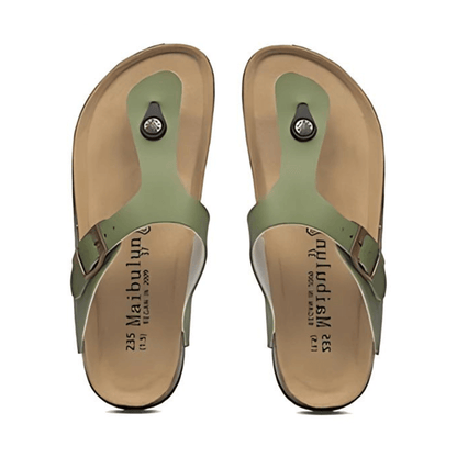 Miramare Thong Cork Sandals – Green