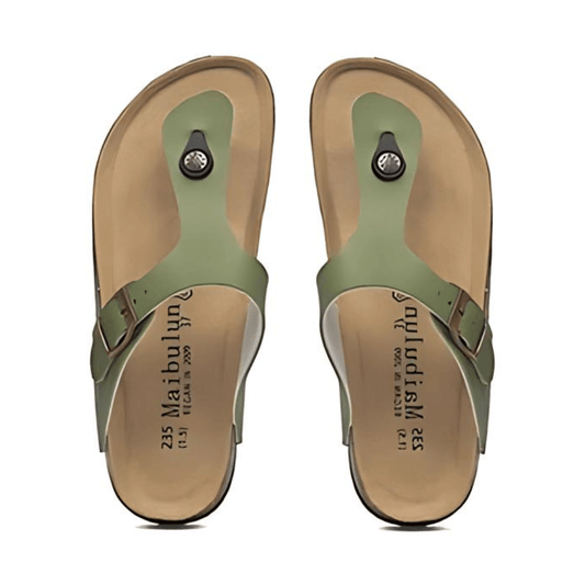 Miramare Thong Cork Sandals – Green