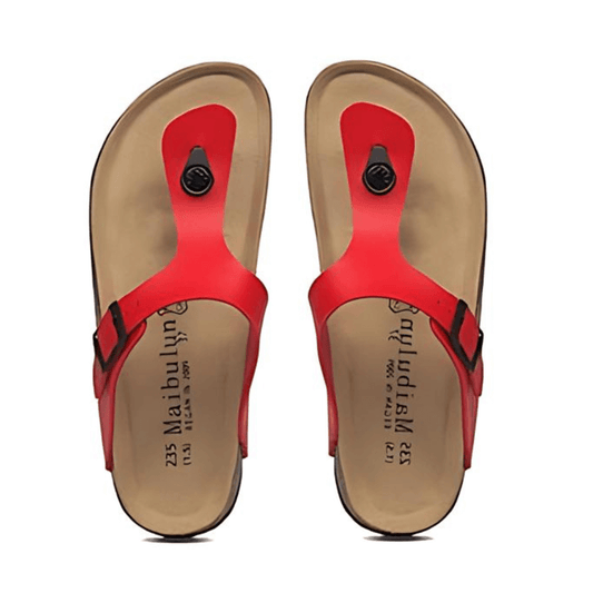 Miramare Thong Cork Sandals – Red