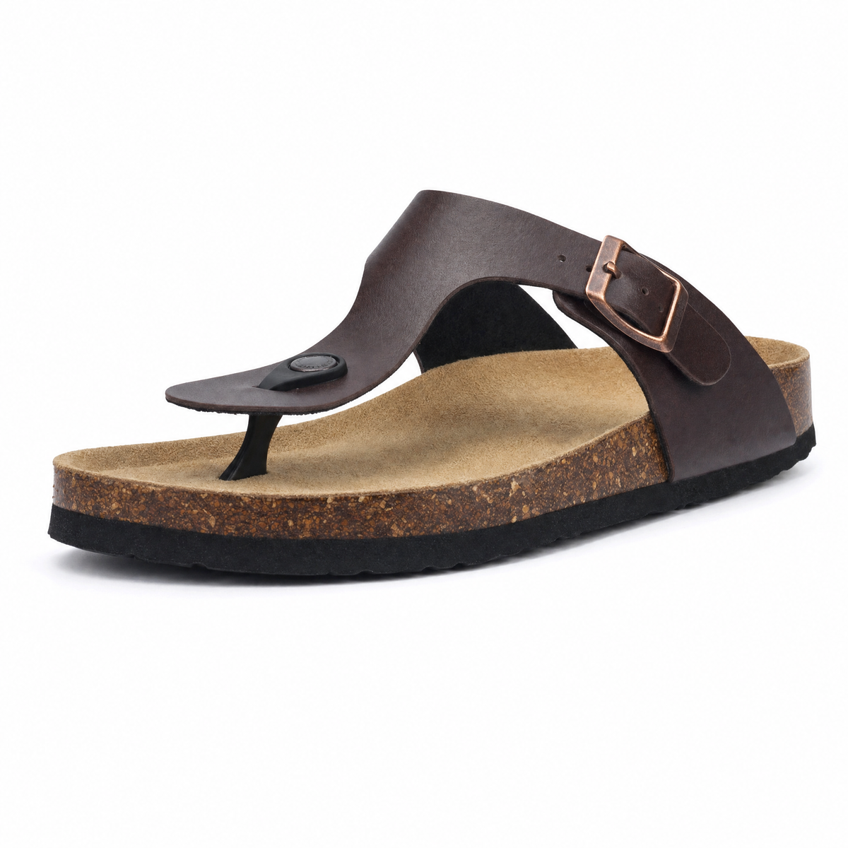 Miramare Thong Cork Sandals – Dark Brown
