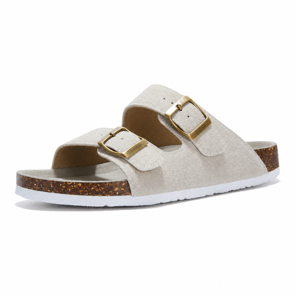 Maibulun Suede Arizona Sandals – Cream