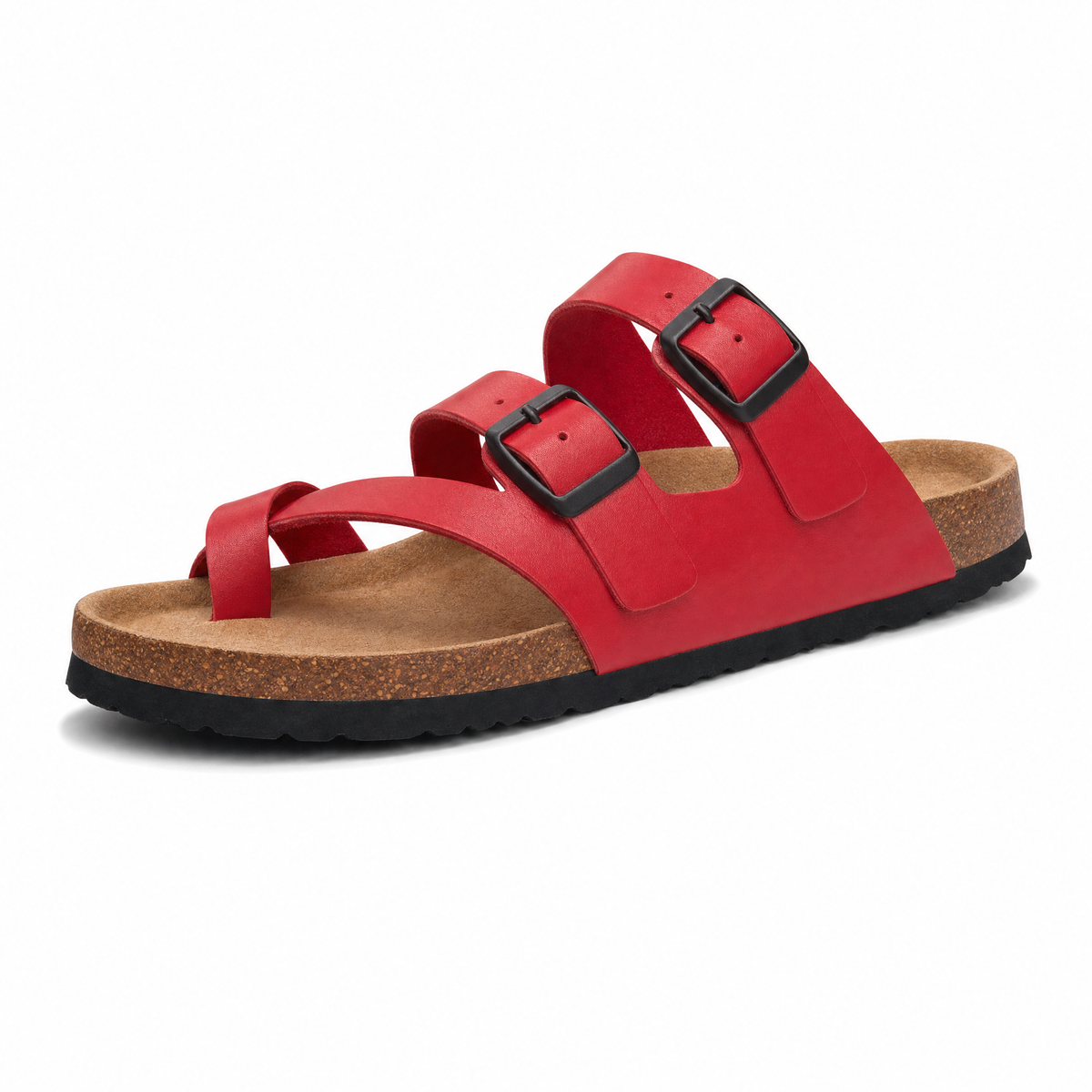 Milari Toe-Loop Cork Sandals – Red